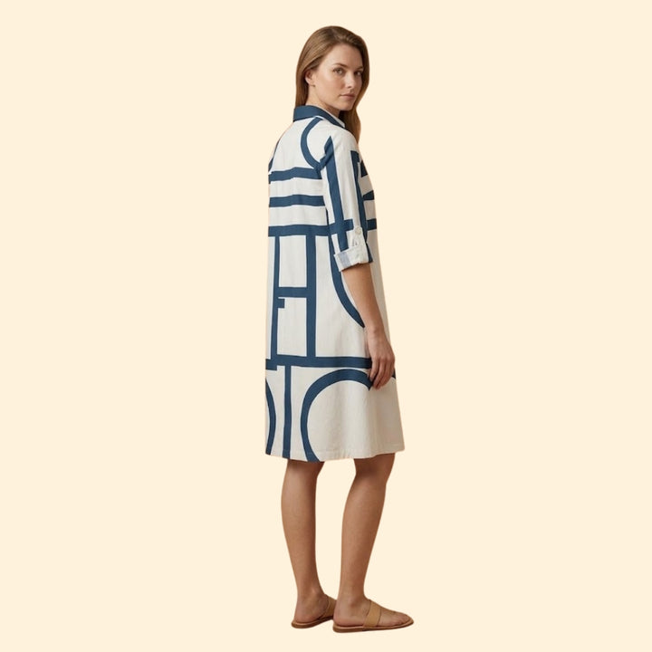Women's Shirt Dress with Geometric Pattern