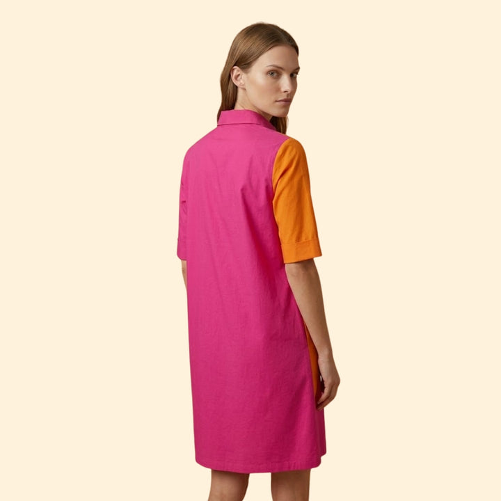 Women's Shirt Dress with Pointed Collar