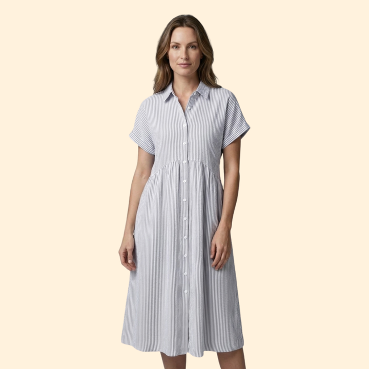 Women’s Shirt Dress with Pointed Collar