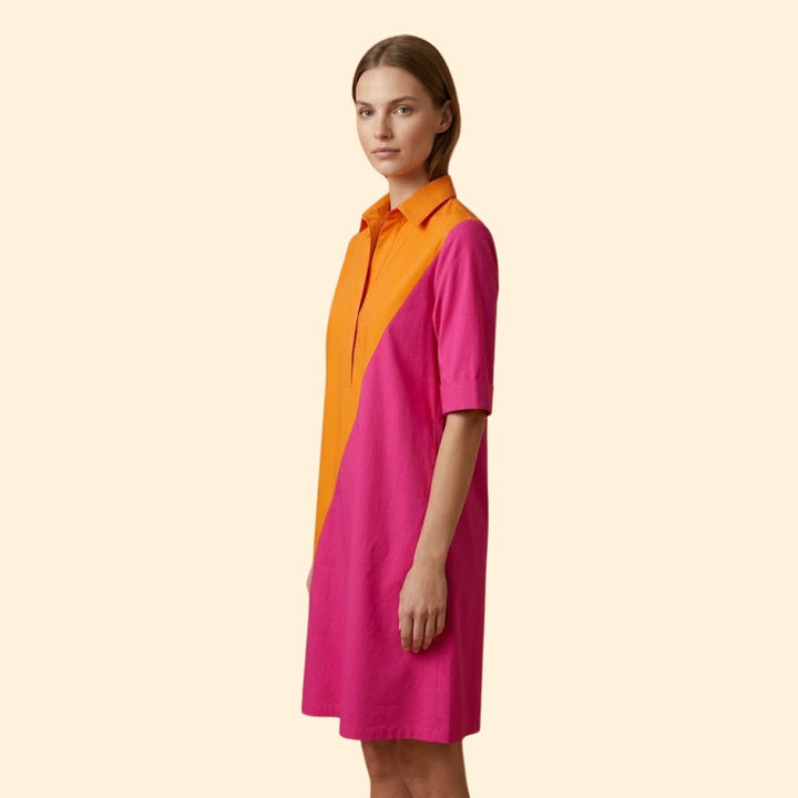 Women's Shirt Dress with Pointed Collar