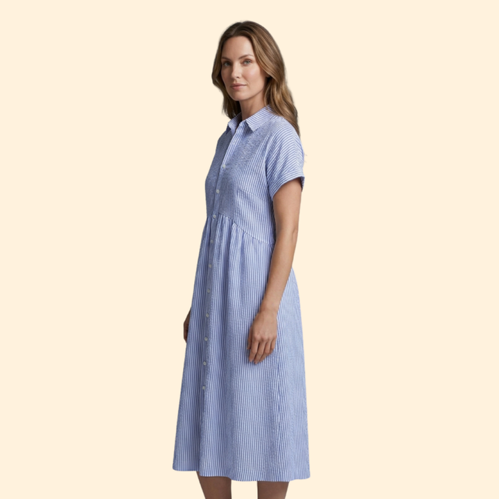 Women’s Shirt Dress with Pointed Collar