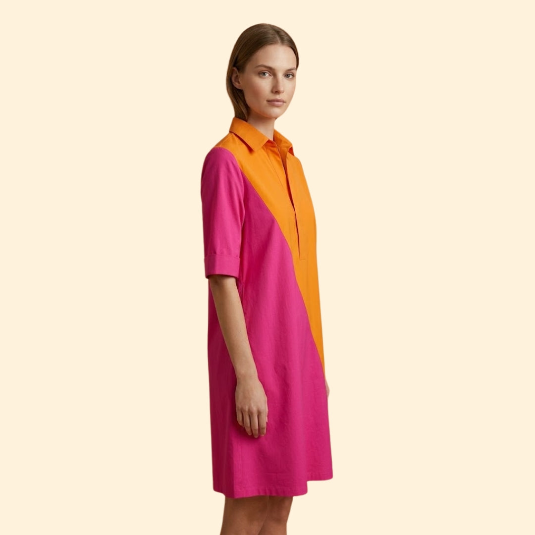 Women's Shirt Dress with Pointed Collar