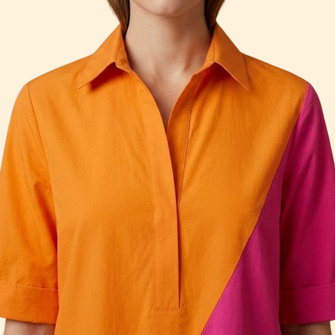 Women's Shirt Dress with Pointed Collar
