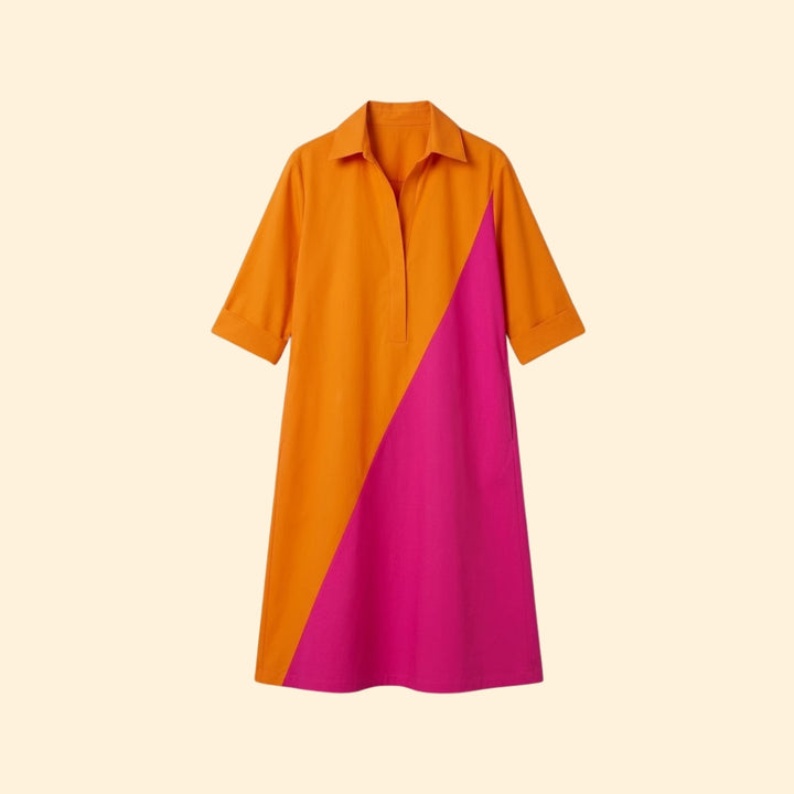 Women's Shirt Dress with Pointed Collar