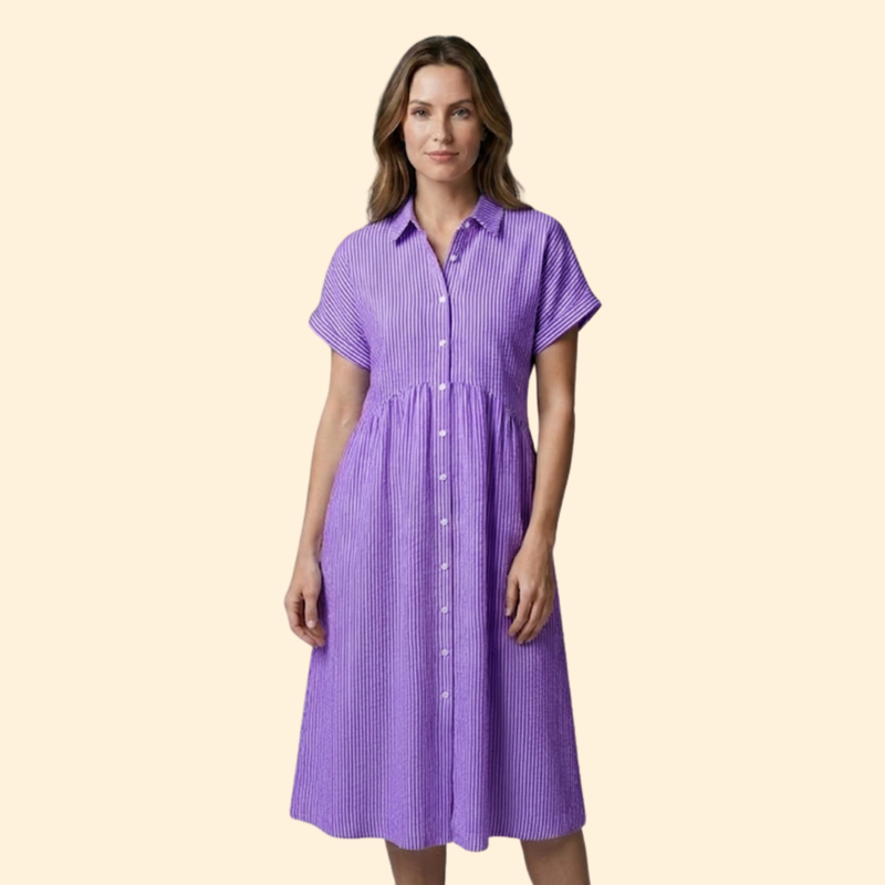 Women’s Shirt Dress with Pointed Collar