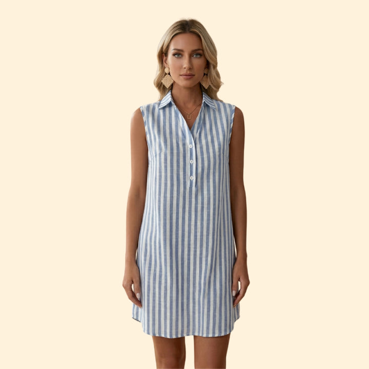 Women’s Shirt Dress with Vertical Stripes