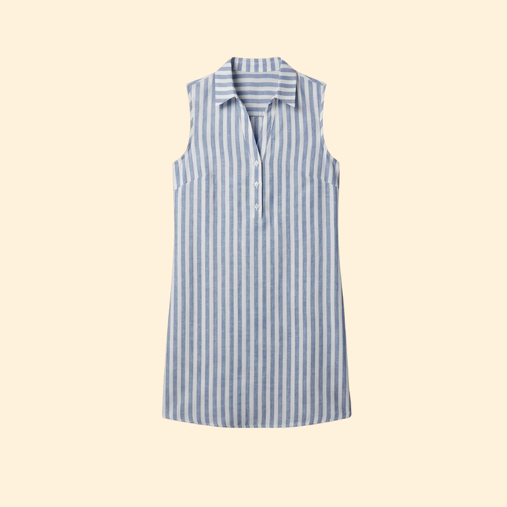 Women’s Shirt Dress with Vertical Stripes