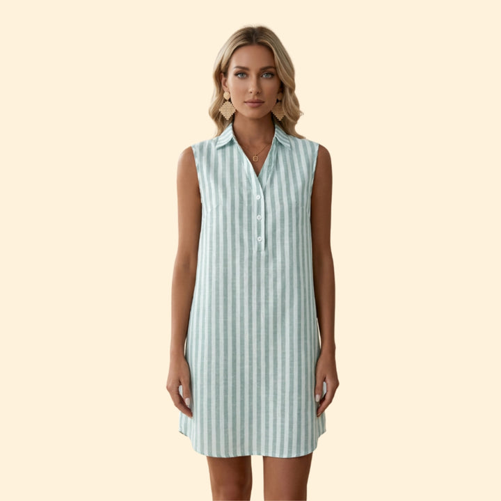 Women’s Shirt Dress with Vertical Stripes