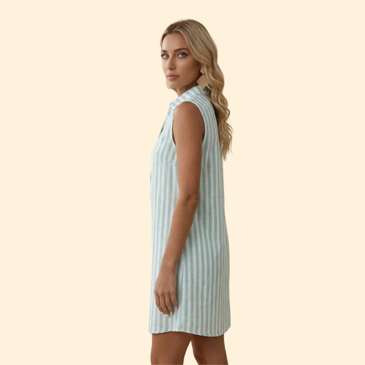 Women’s Shirt Dress with Vertical Stripes