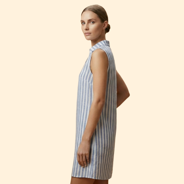 Women’s Shirt Dress with Vertical Stripes