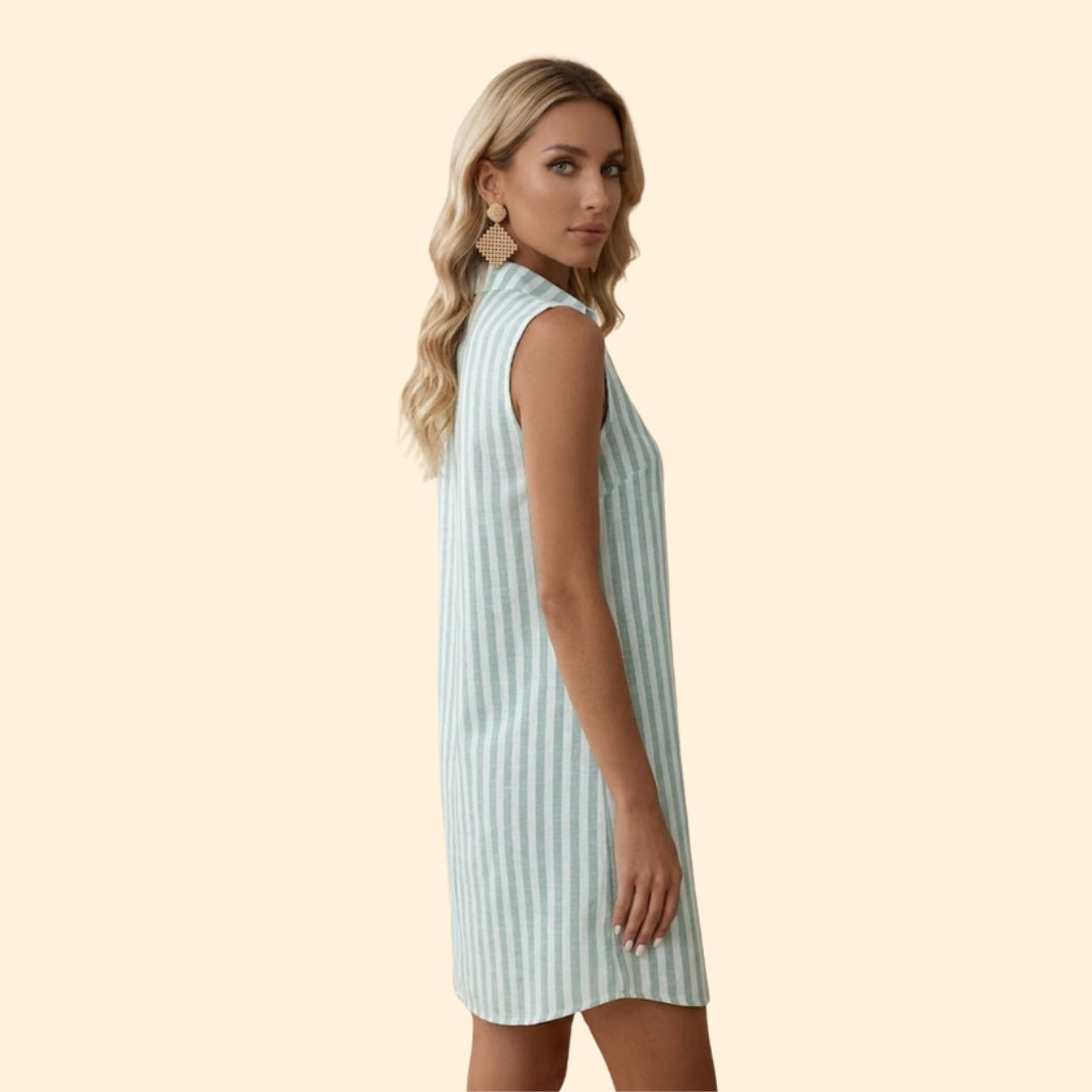 Women’s Shirt Dress with Vertical Stripes