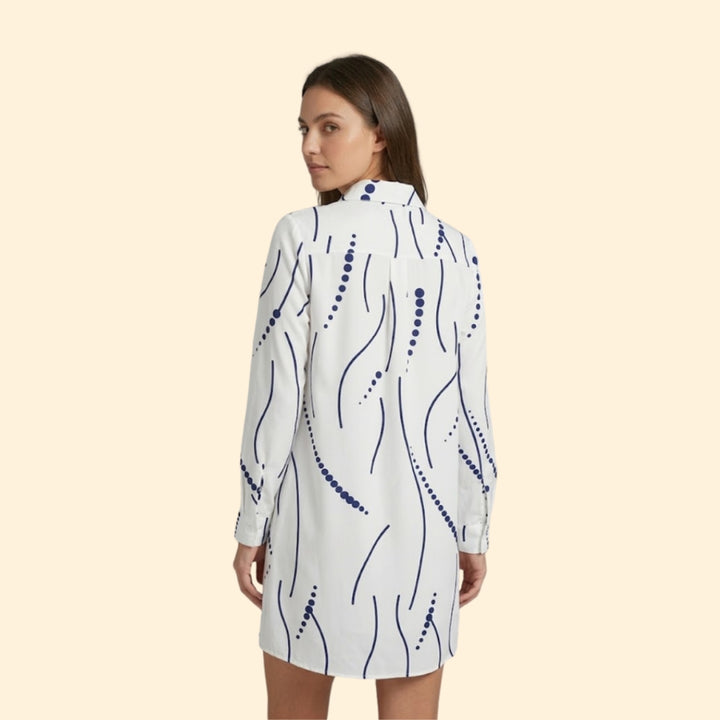 Women’s Shirt Dress with Wavy Print