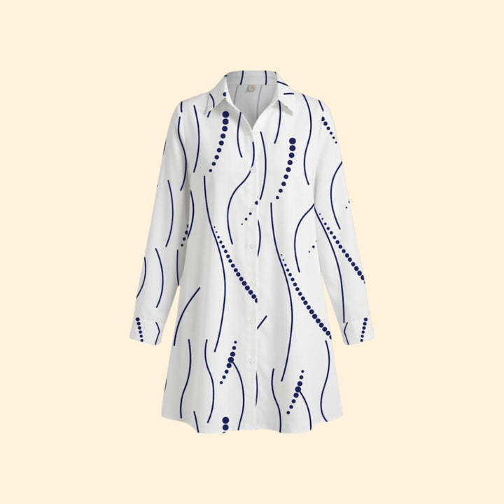 Women’s Shirt Dress with Wavy Print