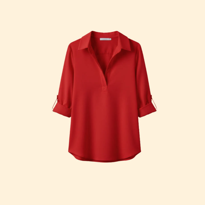 Women’s Shirt with V-Neck and Button Closure