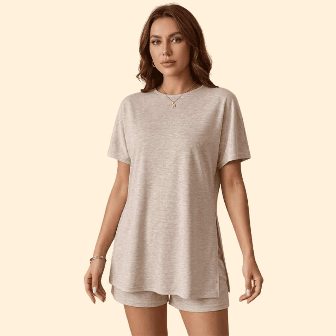 Women’s Short-Sleeve T-Shirt with Matching Shorts