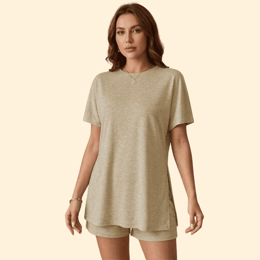 Women’s Short-Sleeve T-Shirt with Matching Shorts