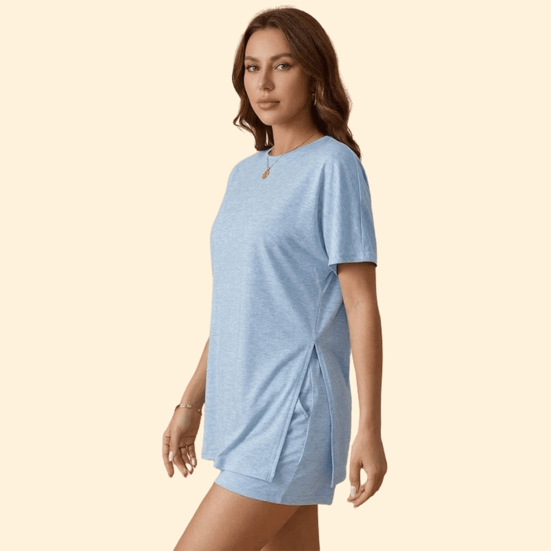 Women’s Short-Sleeve T-Shirt with Matching Shorts