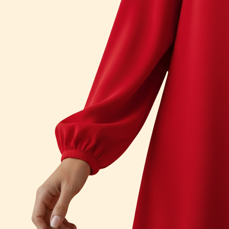 Women’s Short Dress with Puff Sleeves