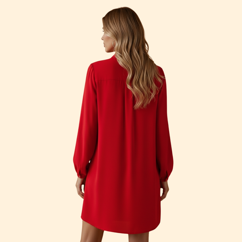 Women’s Short Dress with Puff Sleeves