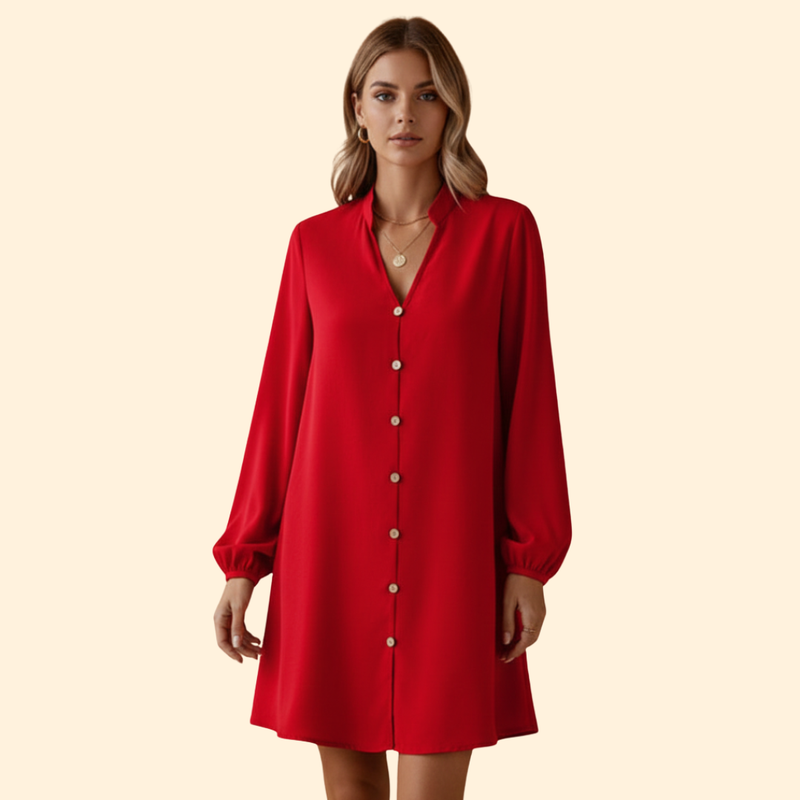 Women’s Short Dress with Puff Sleeves