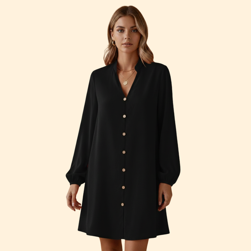 Women’s Short Dress with Puff Sleeves