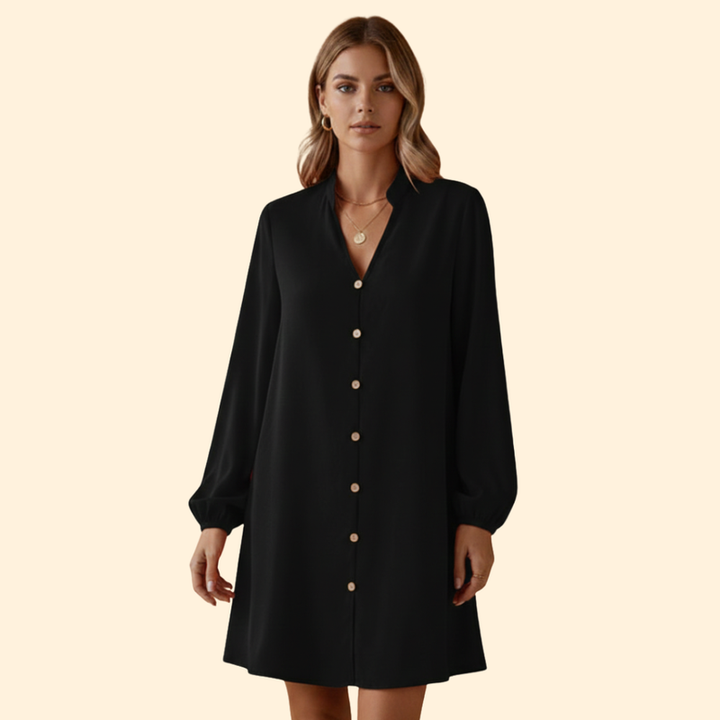 Women’s Short Dress with Puff Sleeves