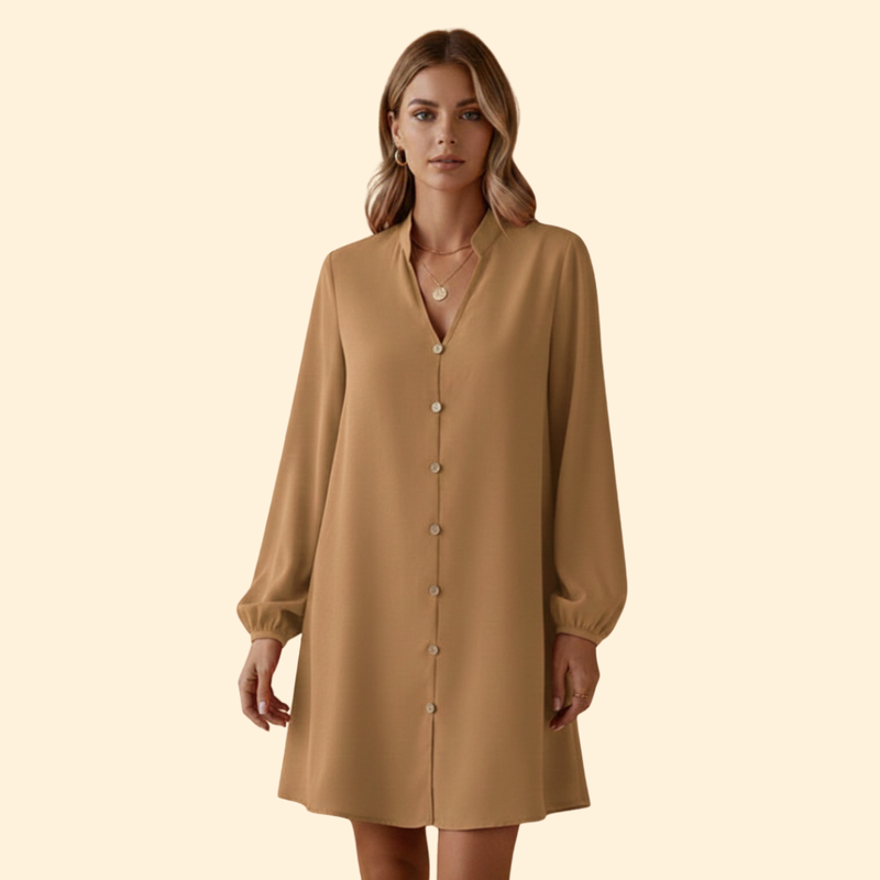 Women’s Short Dress with Puff Sleeves