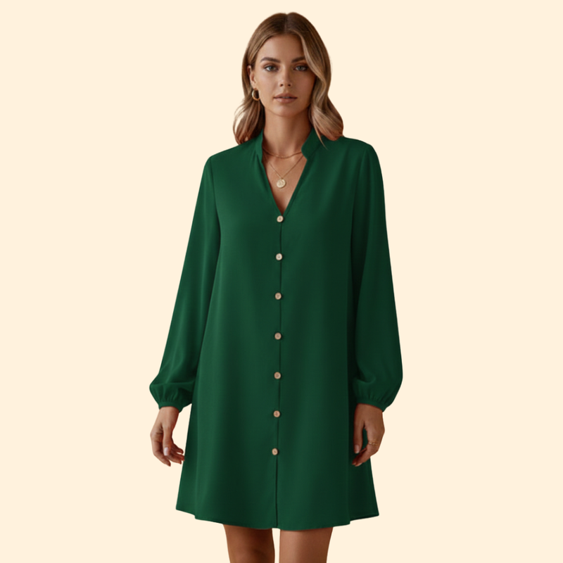 Women’s Short Dress with Puff Sleeves