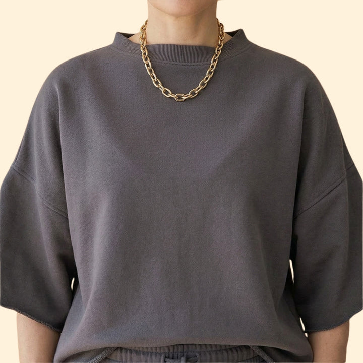 Women’s Short Sleeve Crop Top with Drawstring Shorts