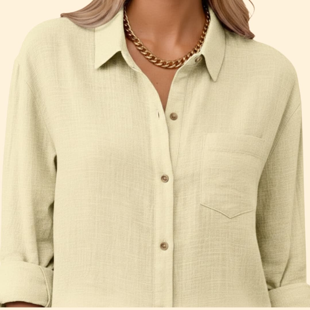 Women’s Short Sleeve Shirt with Button Placket