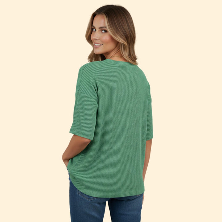 Women’s Short Sleeve Striped T-Shirt with Pocket