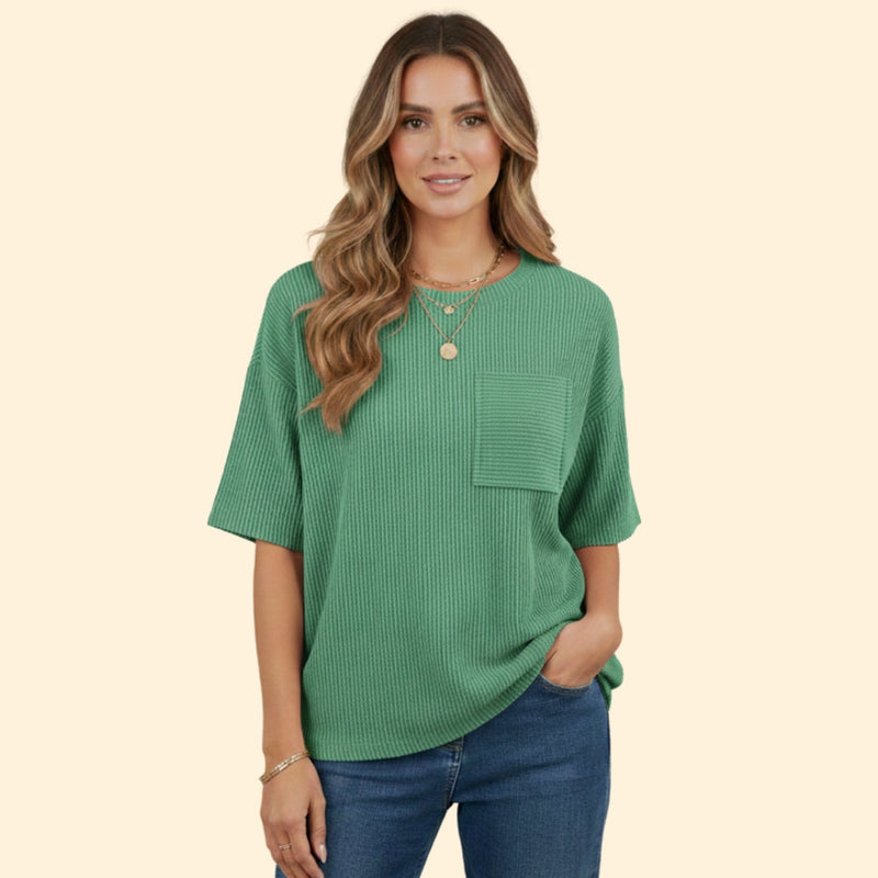 Women’s Short Sleeve Striped T-Shirt with Pocket