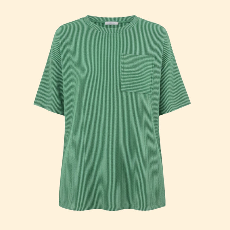 Women’s Short Sleeve Striped T-Shirt with Pocket
