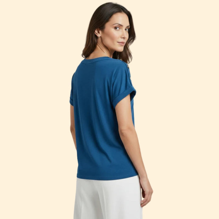 Women’s Short Sleeve T-Shirt with Button Closure