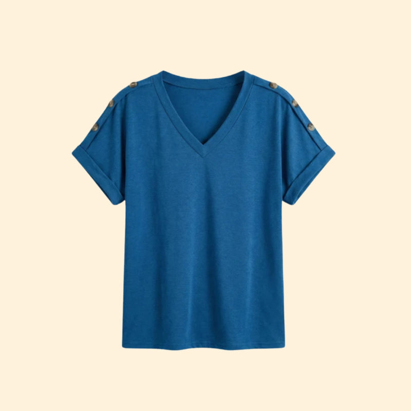 Women’s Short Sleeve T-Shirt with Button Closure