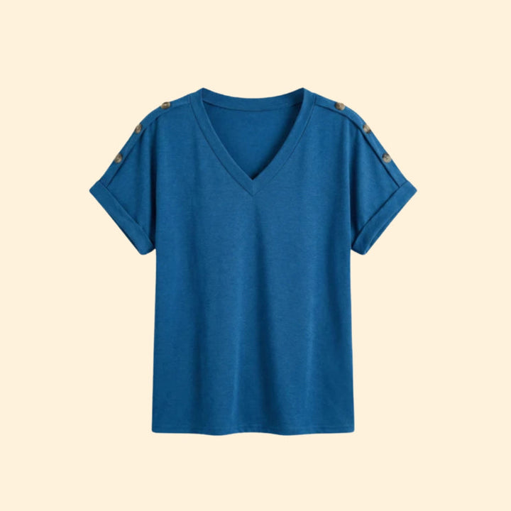 Women’s Short Sleeve T-Shirt with Button Closure