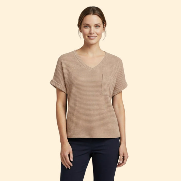 Women’s Short Sleeve T-Shirt with V-Neck and Pocket