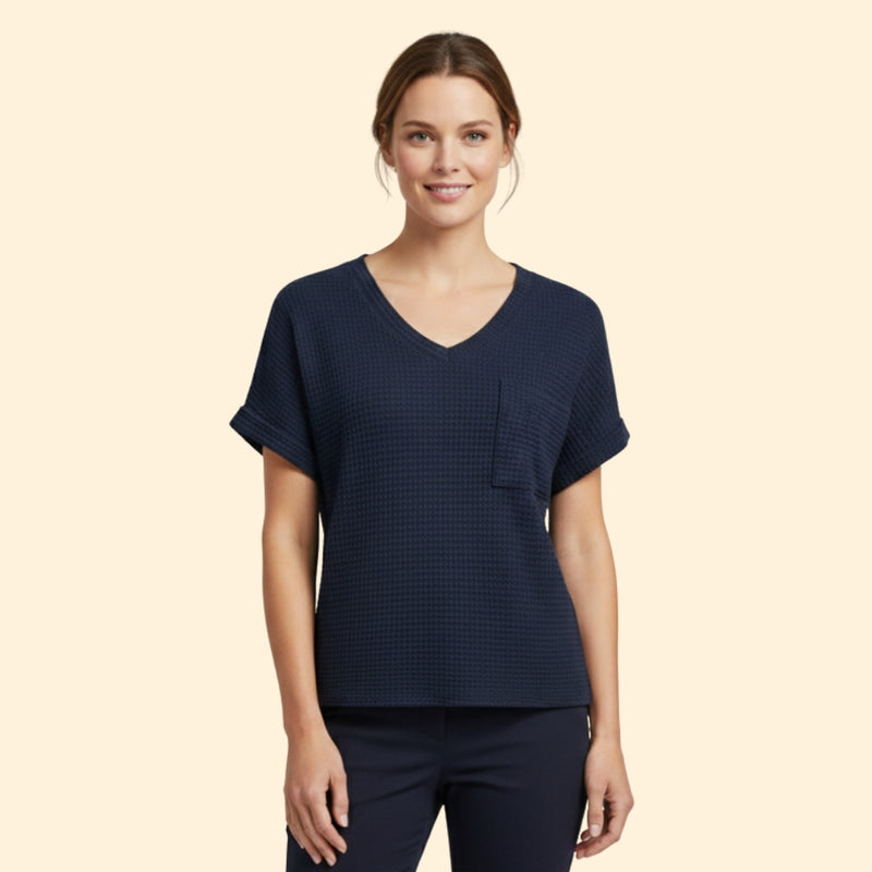 Women’s Short Sleeve T-Shirt with V-Neck and Pocket