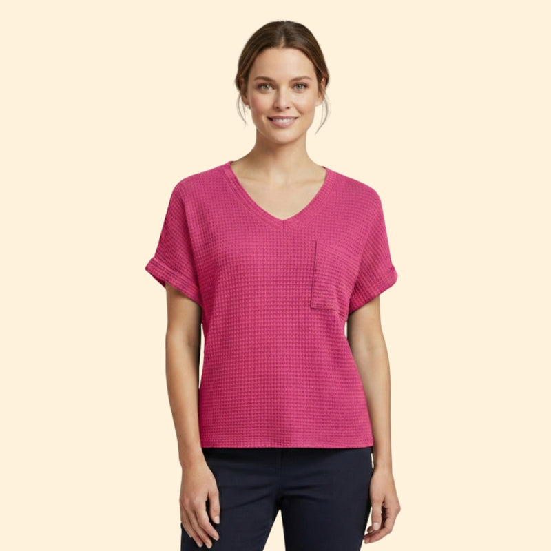 Women’s Short Sleeve T-Shirt with V-Neck and Pocket