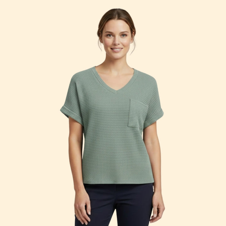 Women’s Short Sleeve T-Shirt with V-Neck and Pocket
