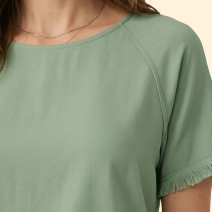 Women’s Short Sleeve Tee with Raw Edges