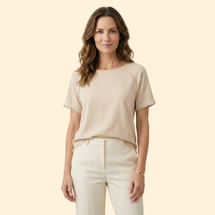 Women’s Short Sleeve Tee with Raw Edges