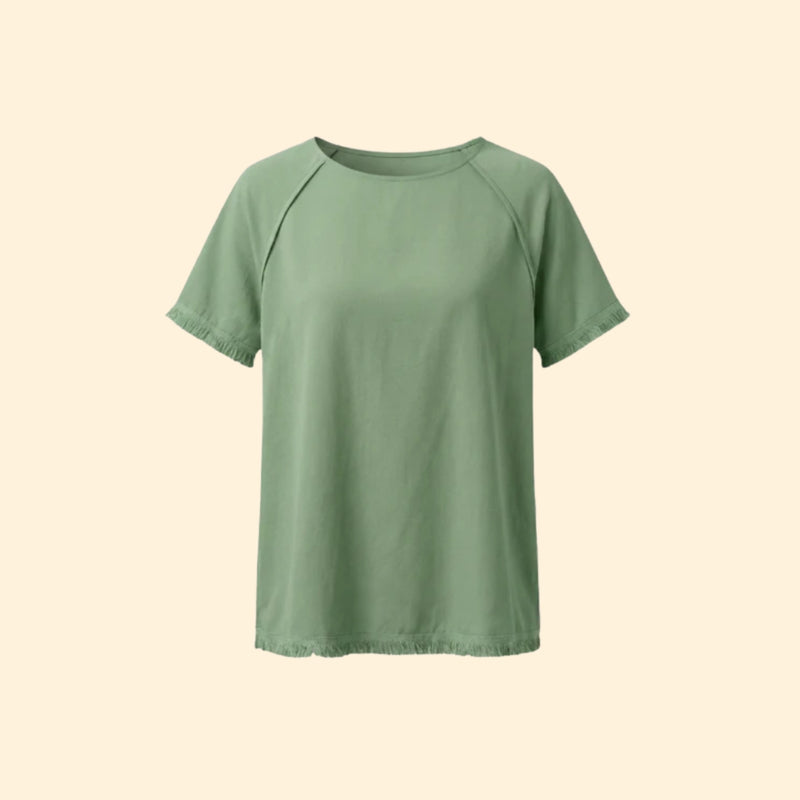 Women’s Short Sleeve Tee with Raw Edges