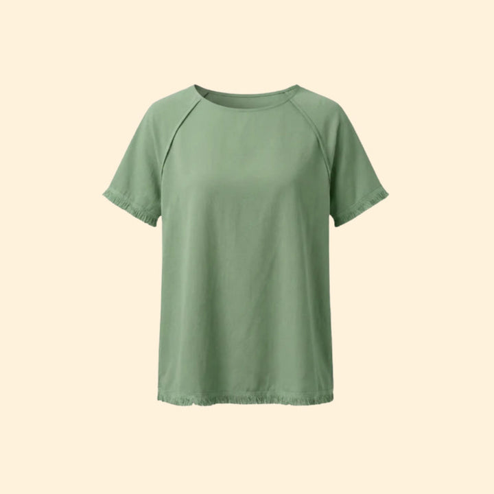 Women’s Short Sleeve Tee with Raw Edges