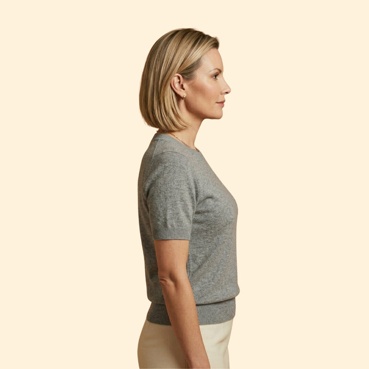 Women's Short Sleeve Top with Crew Neckline