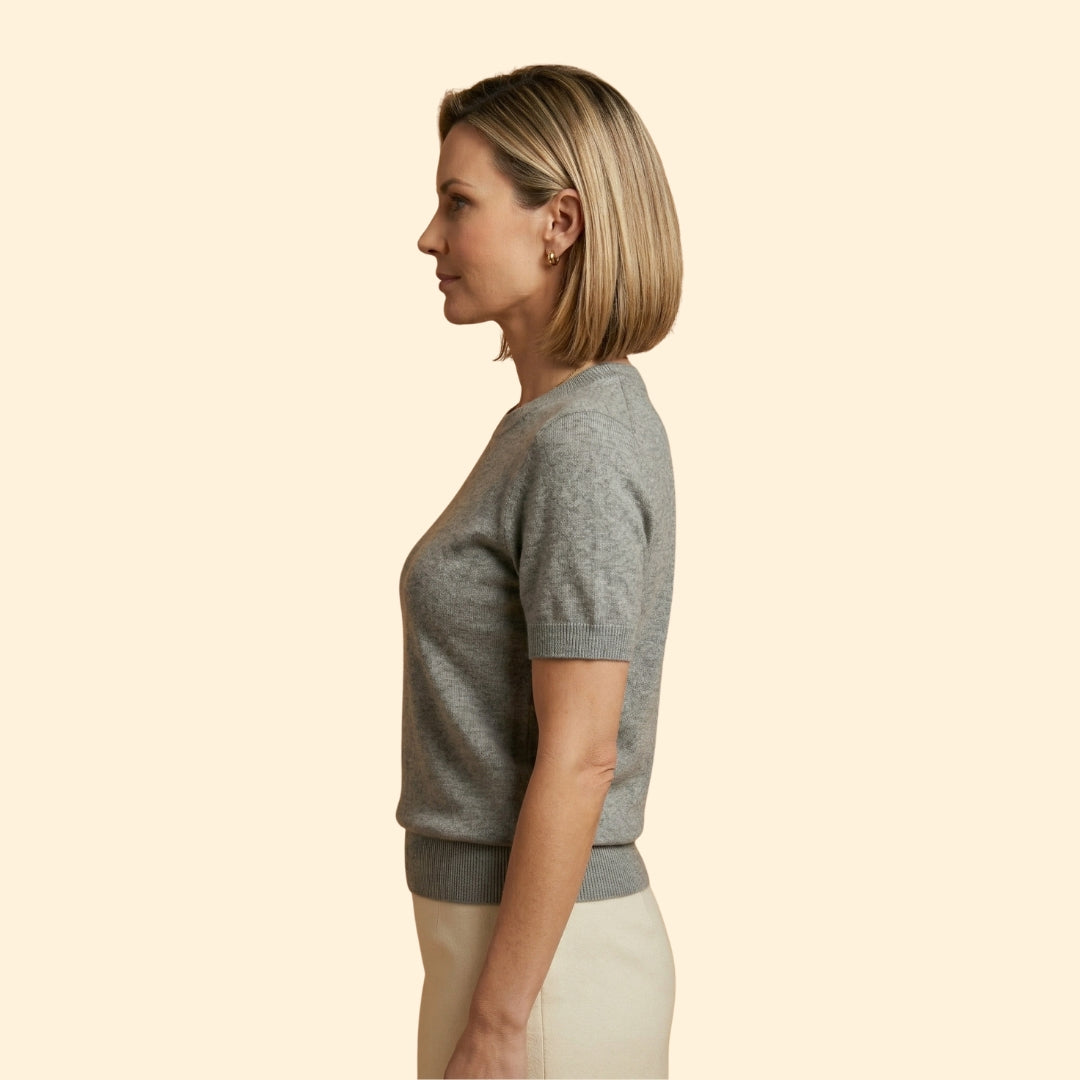 Women's Short Sleeve Top with Crew Neckline