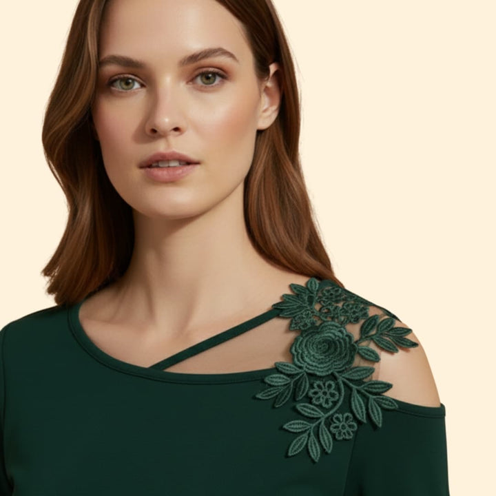 Women’s Short Sleeve Top with Embroidered Design