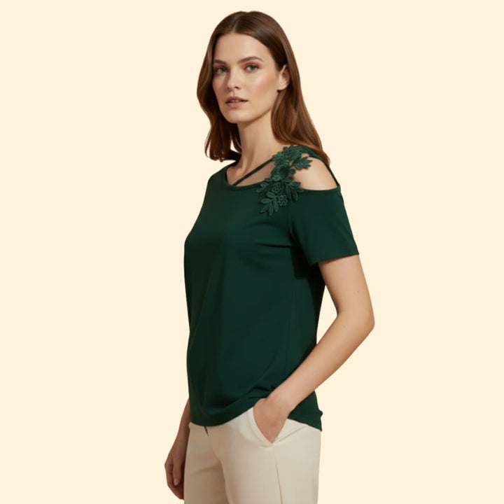 Women’s Short Sleeve Top with Embroidered Design