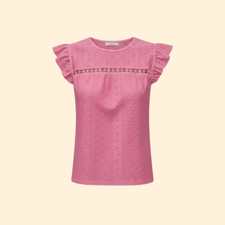 Women’s Short Sleeve Top with Eyelet Detail