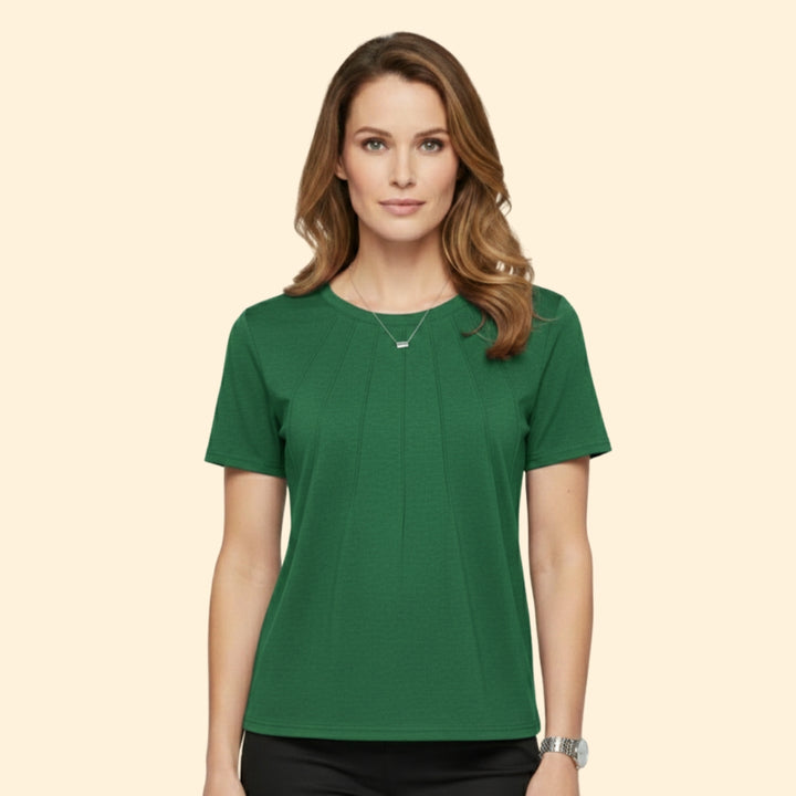 Women’s Short Sleeve Top with Pleated Detail
